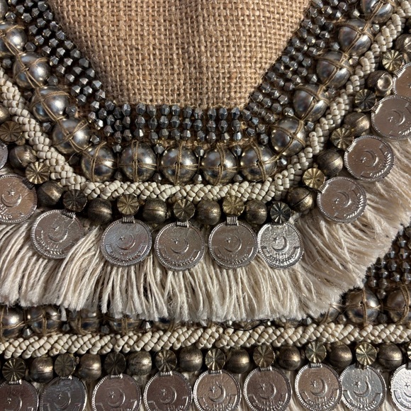 Shashi Leela Crossbody bag with coins and full fringe woven crossbody strap - Picture 3 of 5